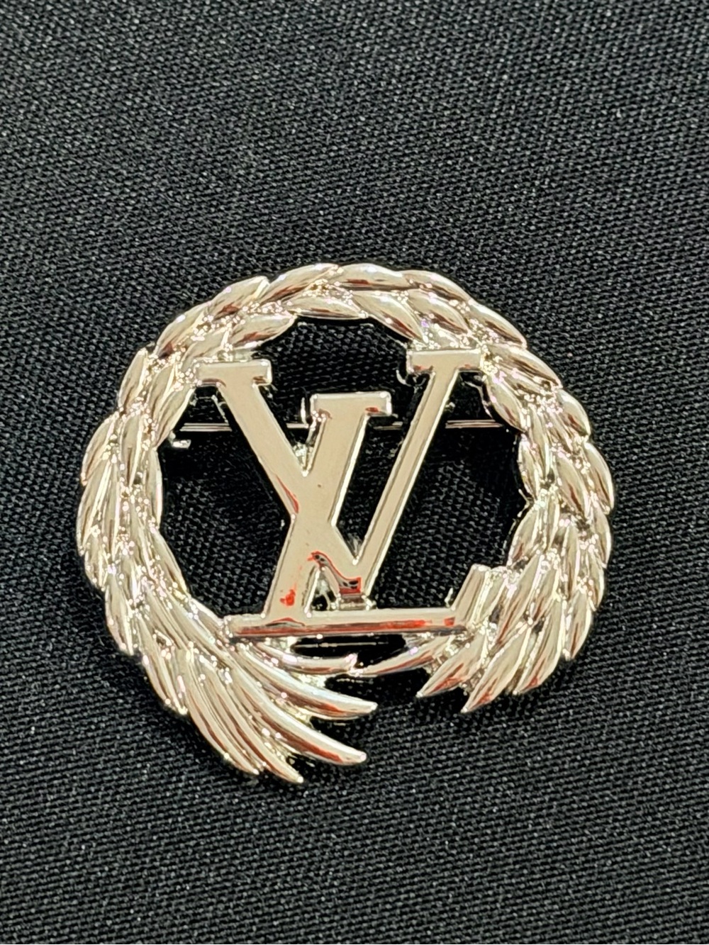 Silver Tone Angel Winged Monogram Brooch Pin | Statement Fashion Jewelry